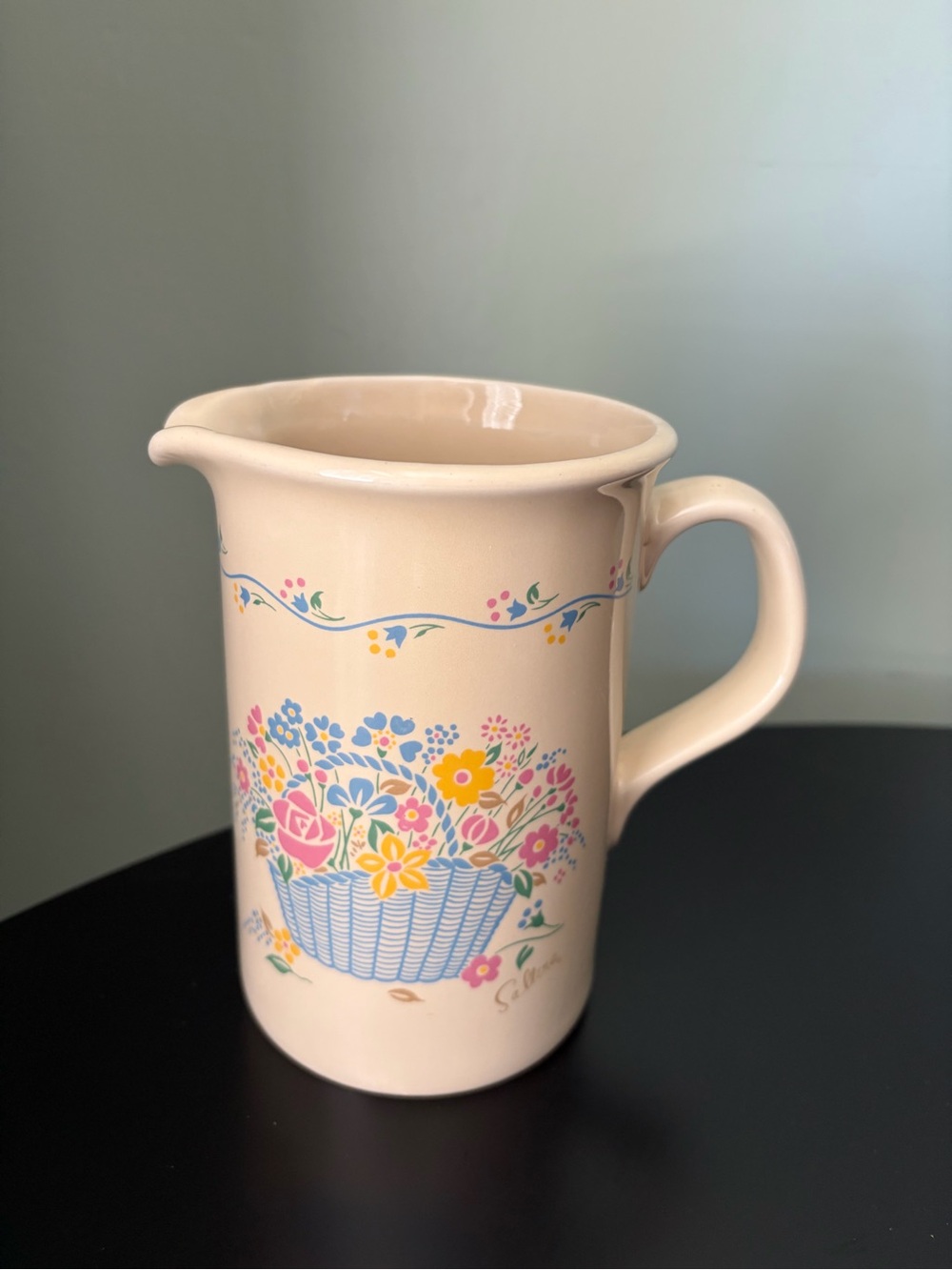 Vintage Ceramic Floral Cream Jug Pitcher Cottagecore Decor